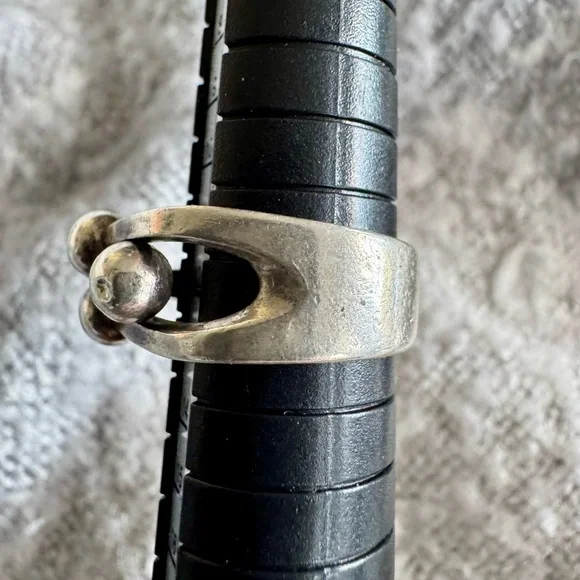 Vintage Anna Greta Eker Silver Modernist ‘Jester’ Sterling Silver Ring - Picture 5 of 15